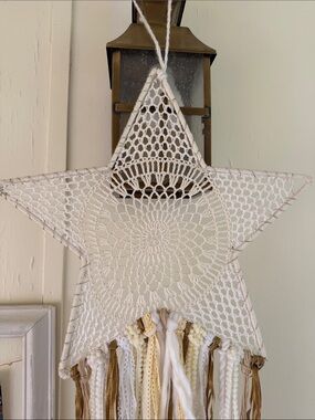 Star macrame 16x16 wall decor